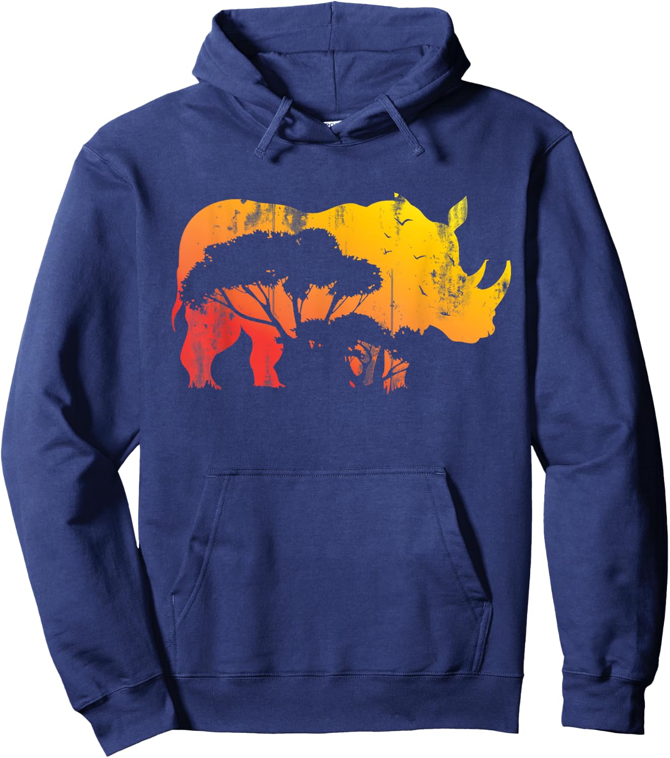 African Safari Animal Rhino Hoodie - Hoodie | Navy