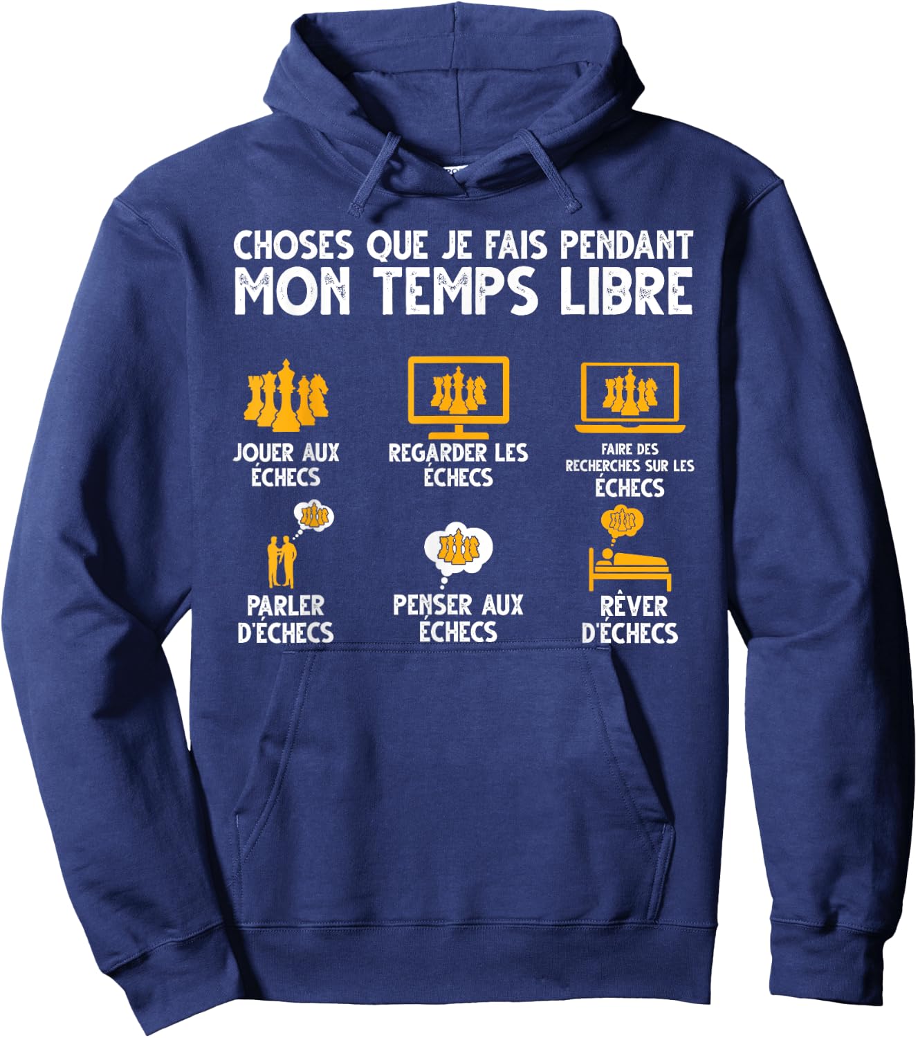 Play Chess Watch Chess , Black, S Hoodie - Hoodie | Navy