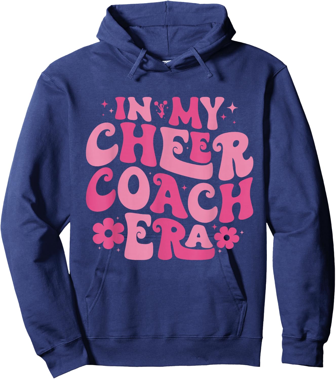 In My Cheer Coach Era Retro Groovy Hoodie - Hoodie | Navy