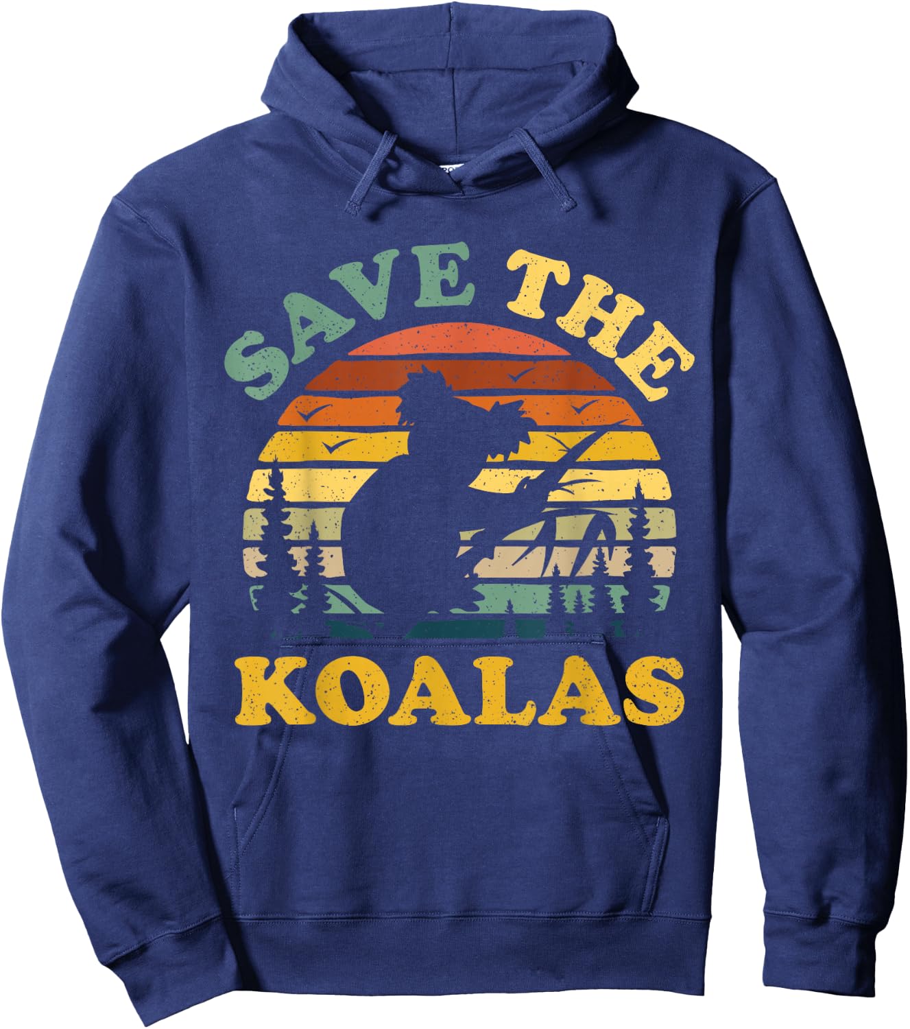 Save the Koala Vintage Retro Animal Lovers Gift Hoodie - Hoodie | Navy