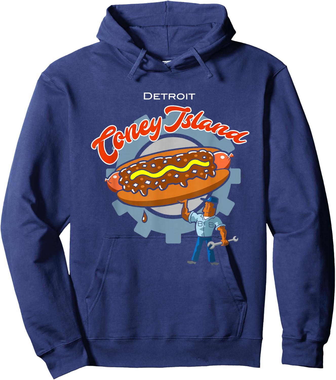 Detroit Pride Coney Island Hot Dog Women Hoodie - Hoodie | Navy