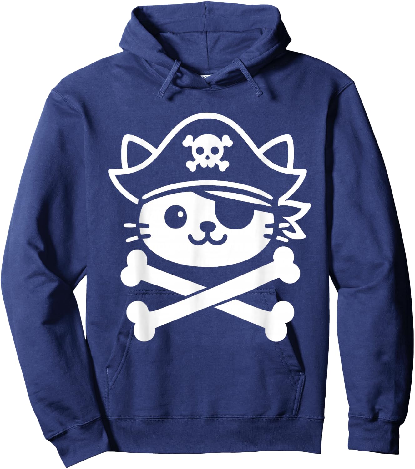 Pirate Cat - Buccaneer Freebooter Hoodie - Hoodie | Navy
