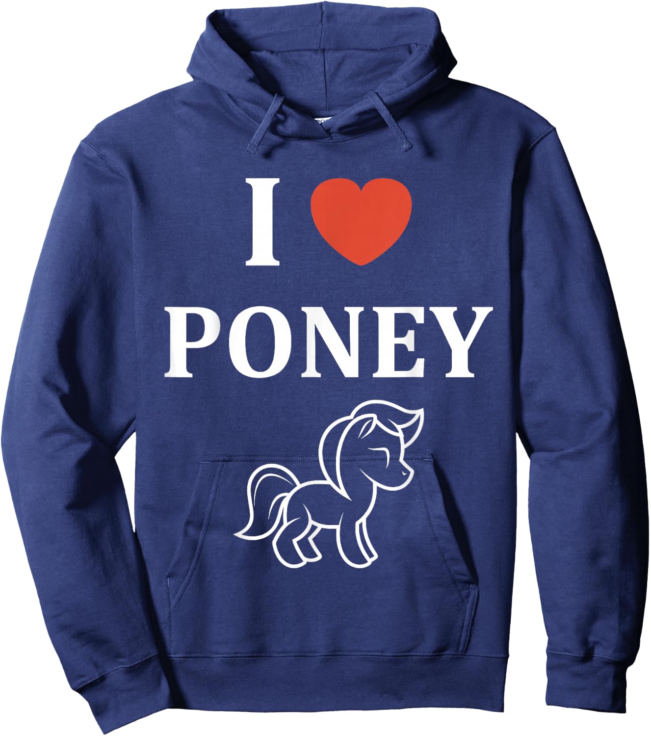 Funny Pony Horse Love I Love Pony , Black, S Hoodie - Hoodie | Navy