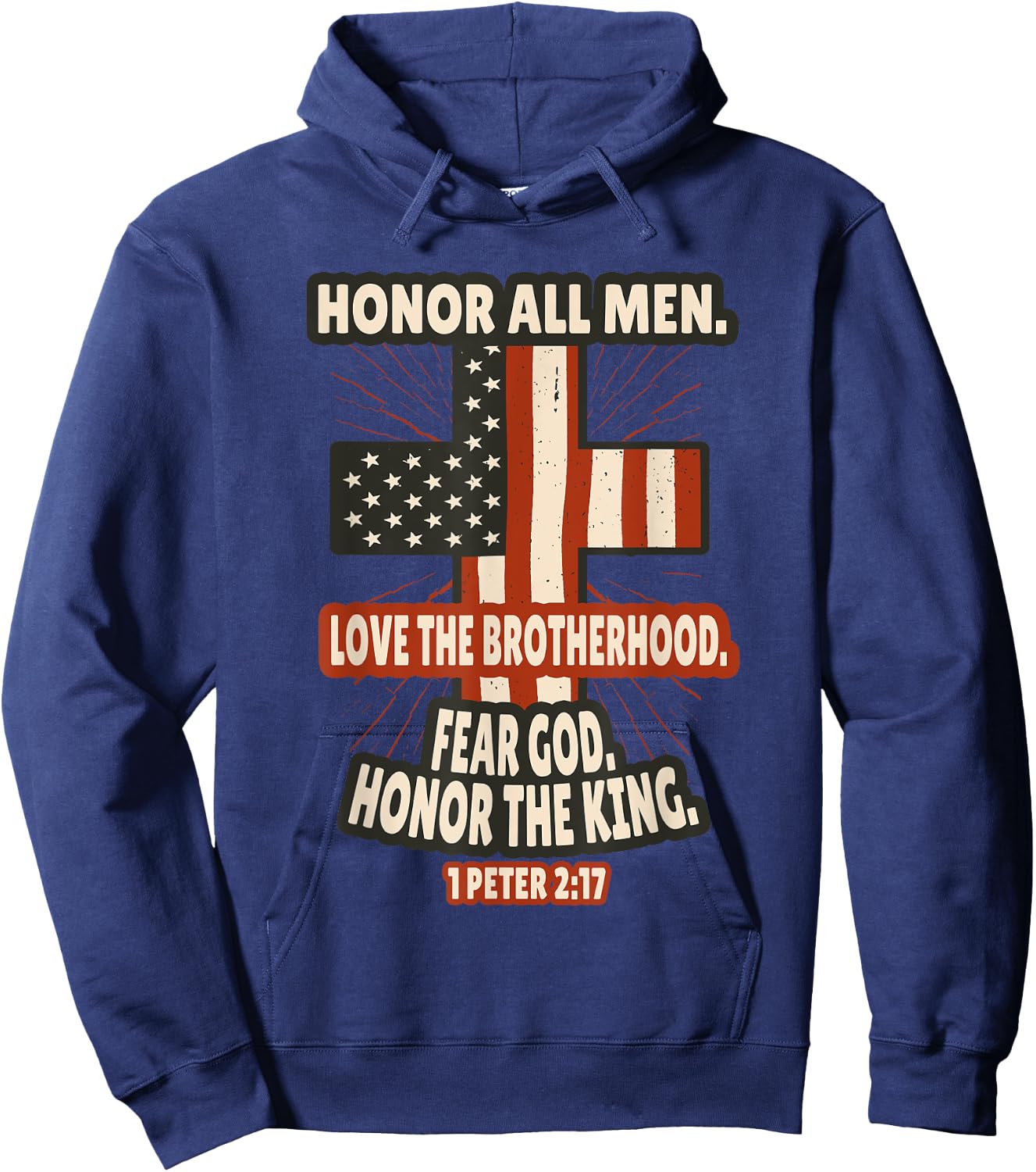 1 Peter 2:17 Bible Verses Scripture Hoodie - Hoodie | Navy