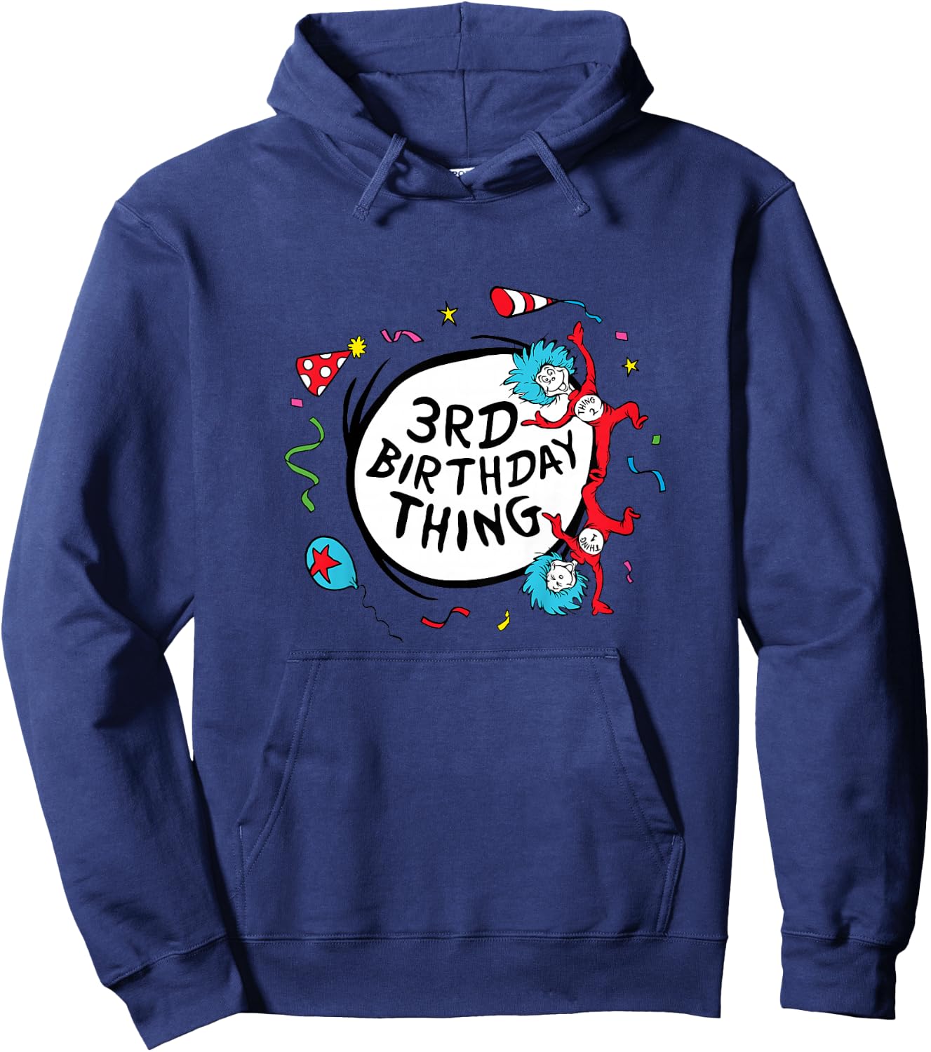 Dr. Seuss Kids Boys 2T Grey Modern Cartoon Hoodie - Hoodie | Navy