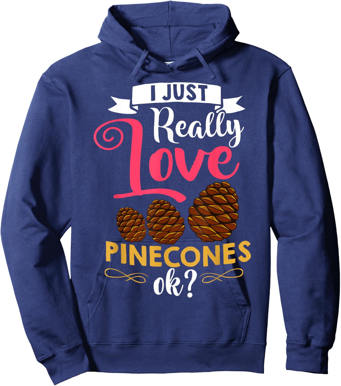Pinecone Pine Cones Tree Wreath Hoodie - Hoodie | Navy