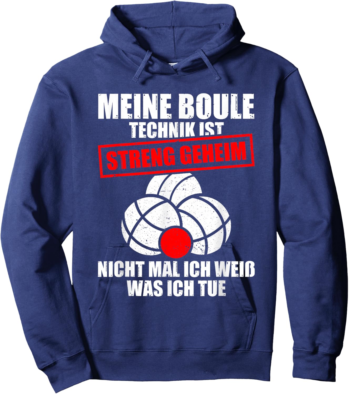 Meine Boule Technik Boulespieler Petanque Boule Hoodie - Hoodie | Navy