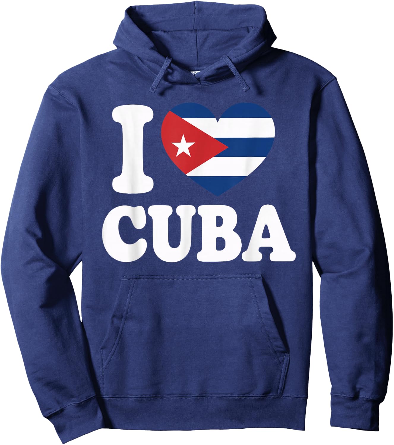 I Love Cuba Cuban Flag Heart Hoodie - Hoodie | Navy