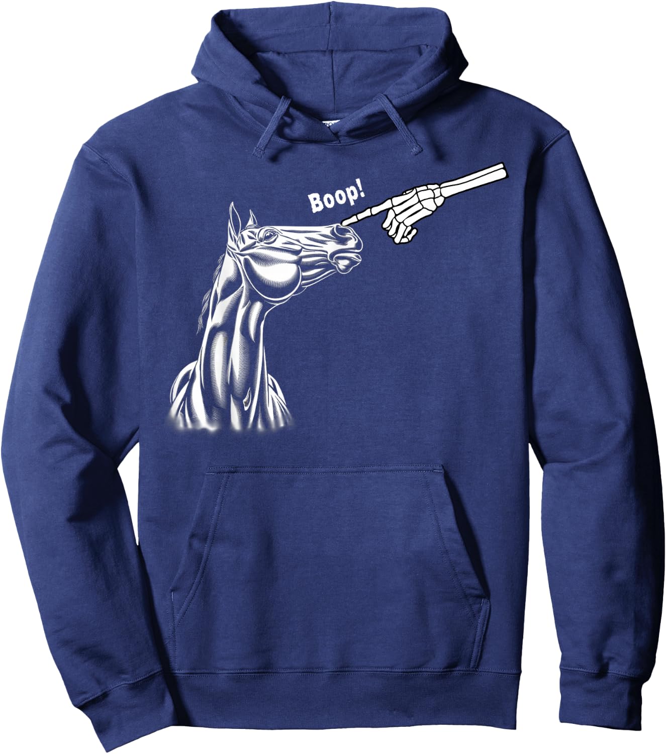 Boop Horse Skeleton Halloween Funny Horse Hoodie - Hoodie | Navy