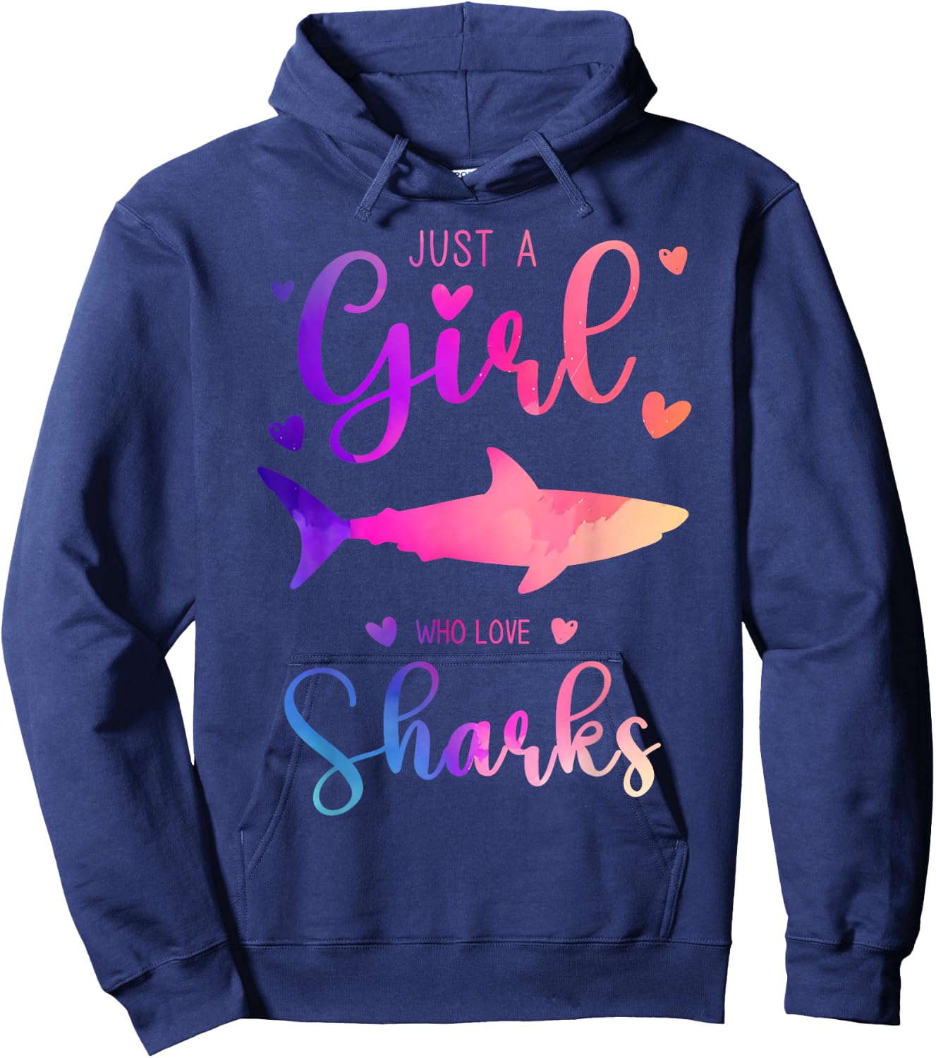 Just a Girl Who Loves Sharks Dress and Kids Hoodie - Hoodie | Navy