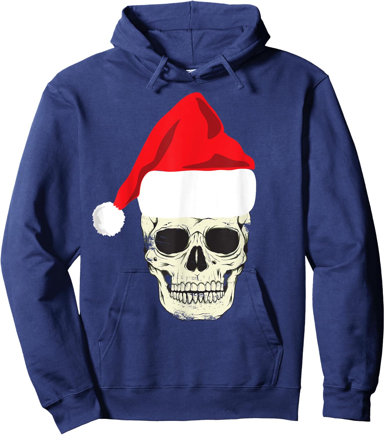 Skull In Santa Hat Christmas Skeleton Christmas Hoodie - Hoodie | Navy