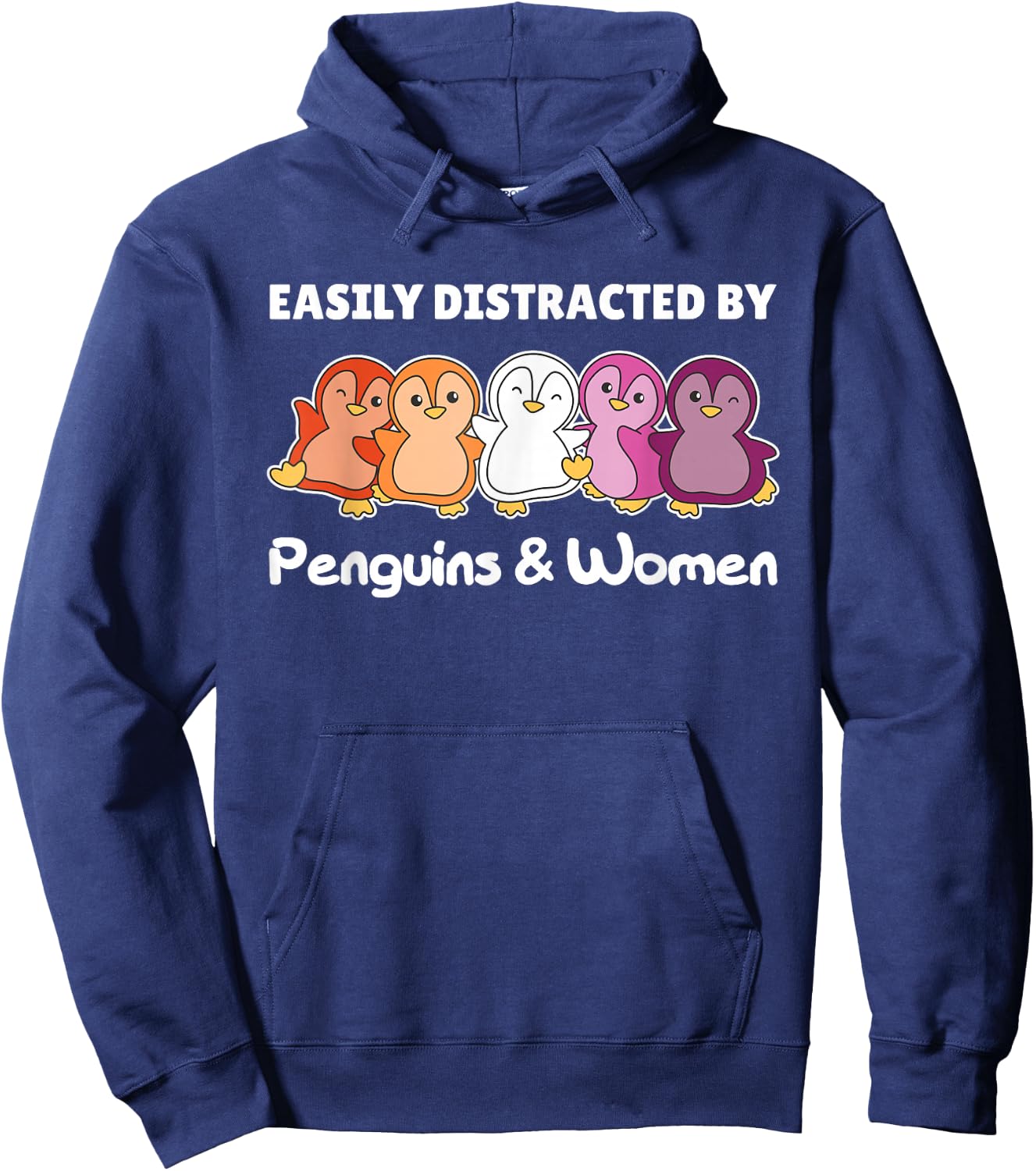 Lesbian Flag Pride Month Lgbtq Lesbian Penguin Hoodie - Hoodie | Navy