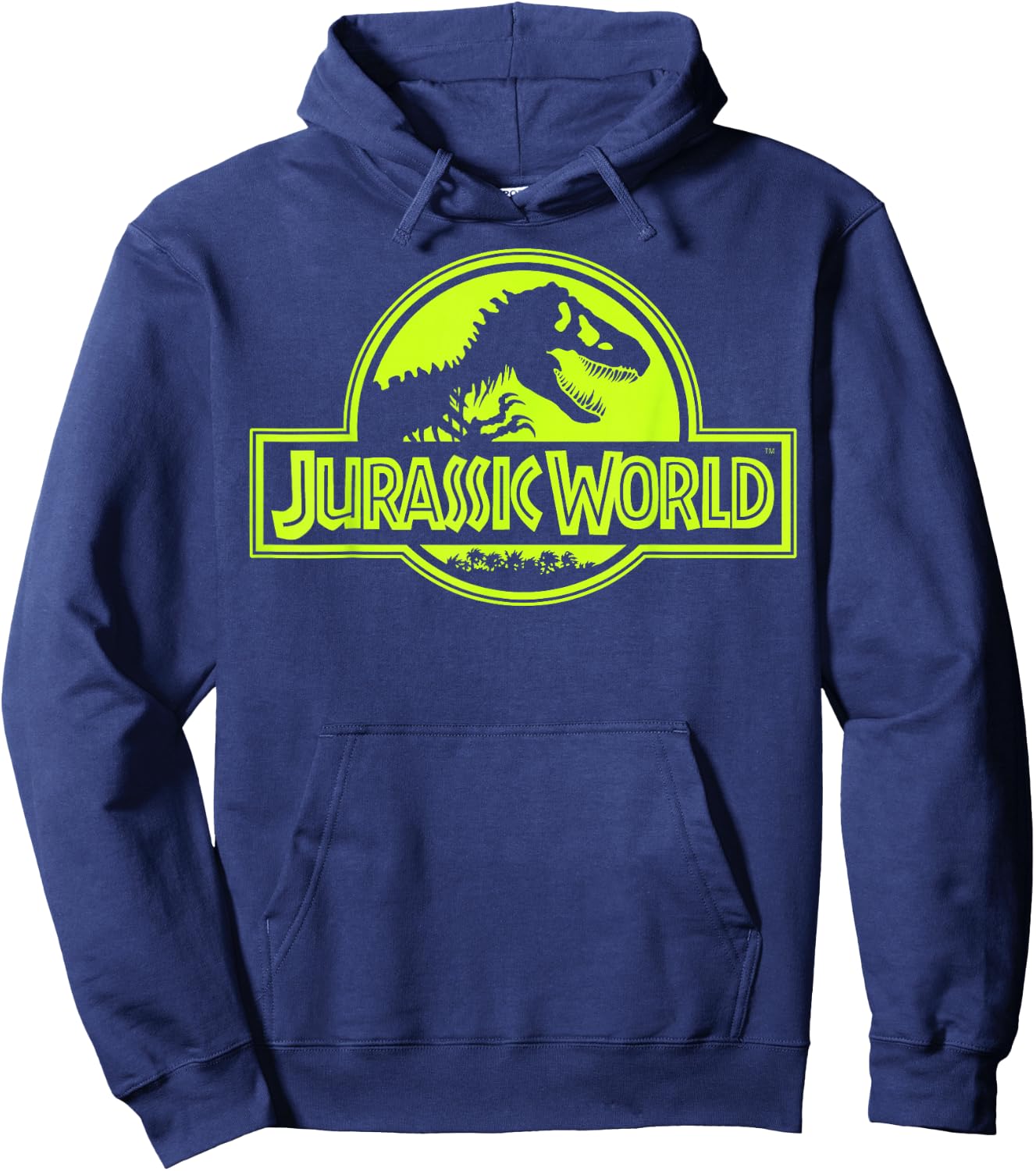 Jurassic World Neon Green Classic Logo Hoodie - Hoodie | Navy
