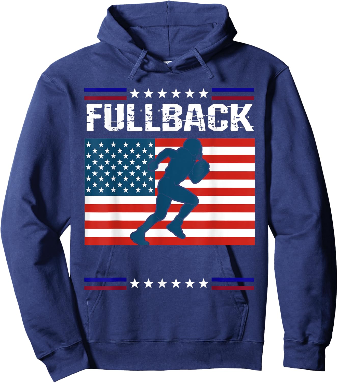 Fullback Football American Flag Patriot Hoodie - Hoodie | Navy