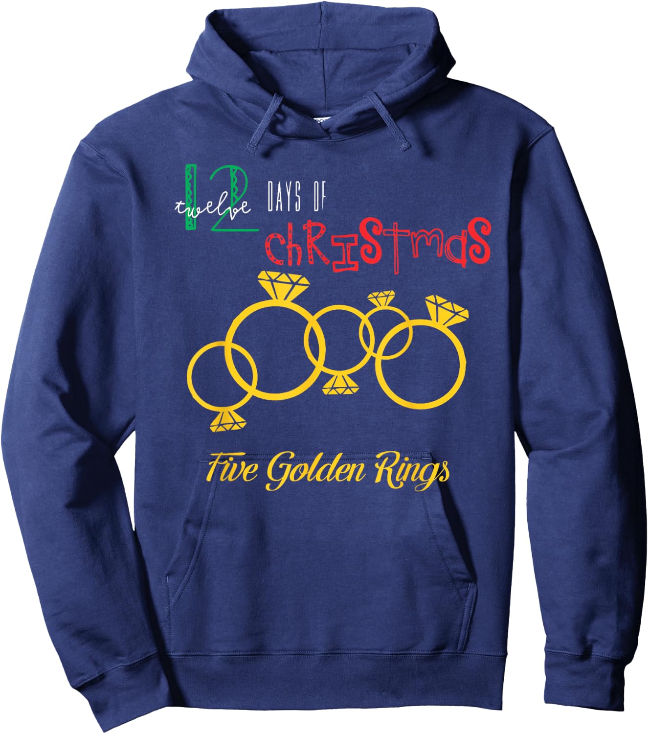 Five Golden Rings Popular Holidays Gift Hoodie - Hoodie | Navy