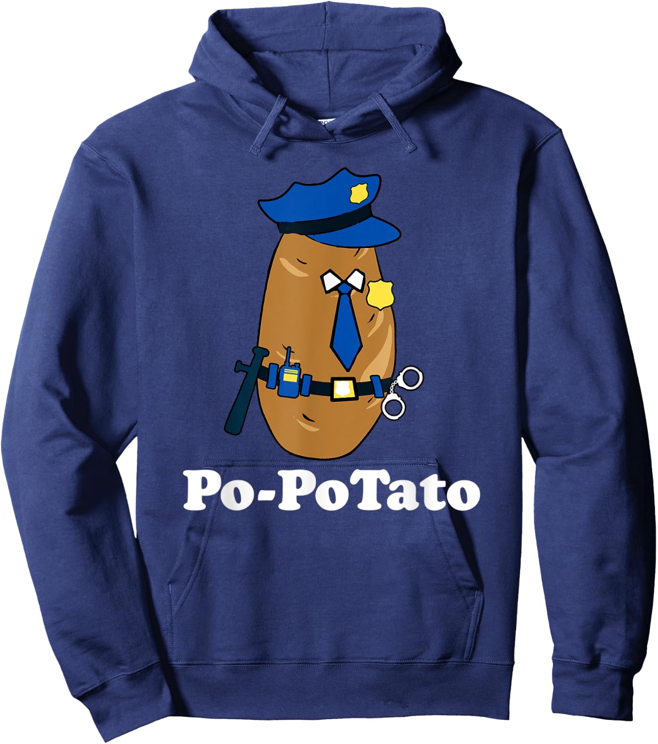 Po-PoTato! Funny Police Officer Joke Graphic Hoodie - Hoodie | Navy