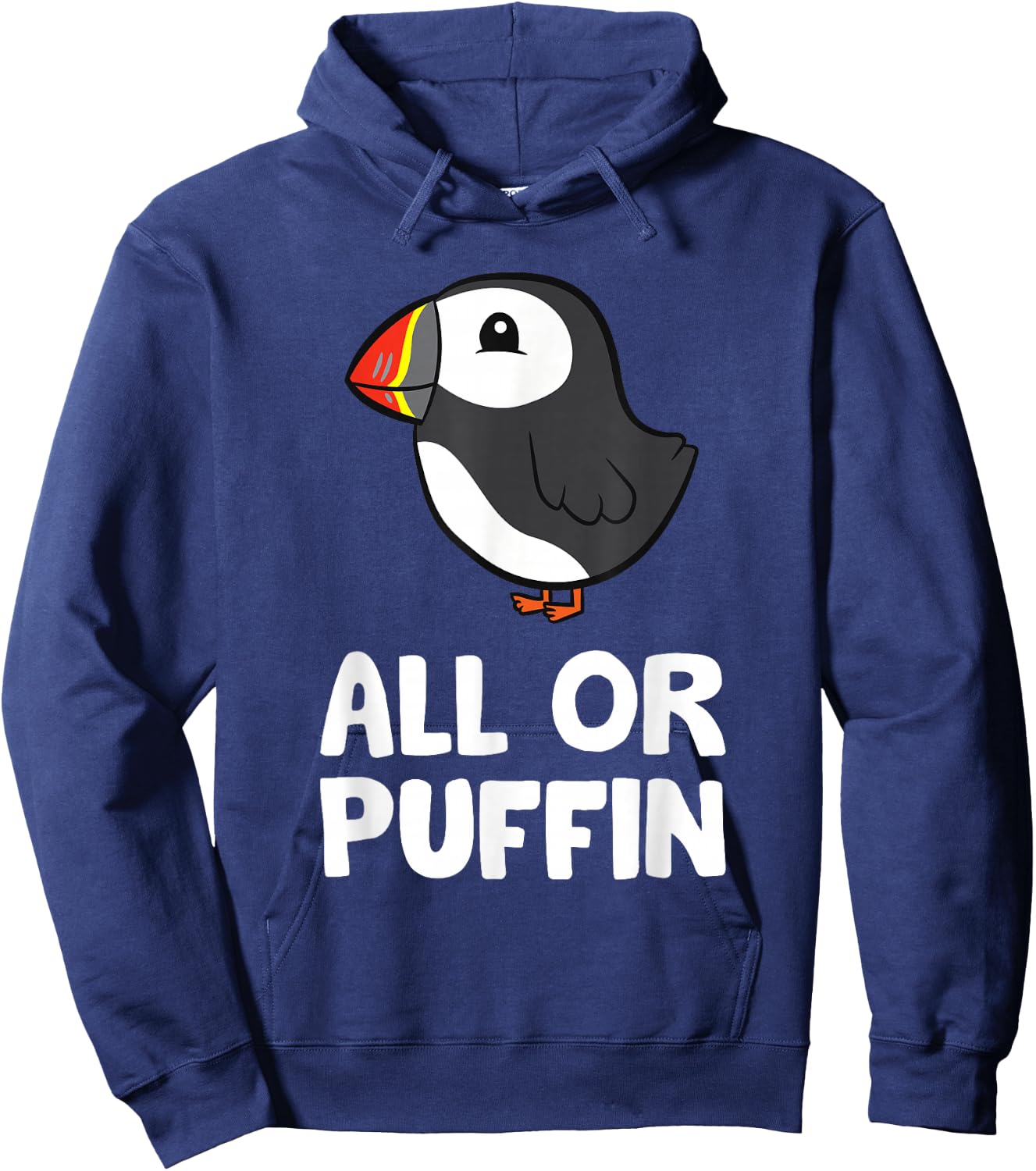 Funny puffin for anyone or puffin , black, s Hoodie - Hoodie | Navy