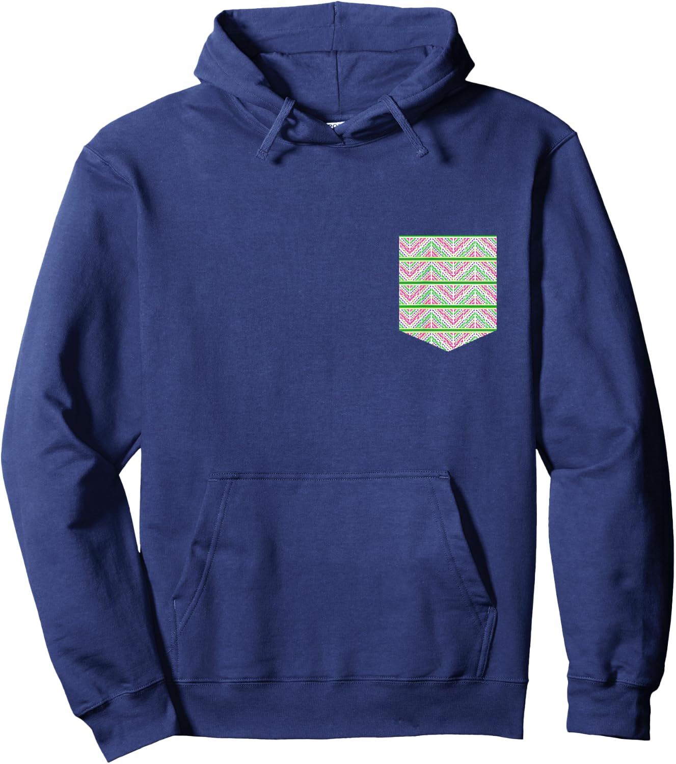 Hmong Design Pocket Graphic Hoodie - Hoodie | Navy