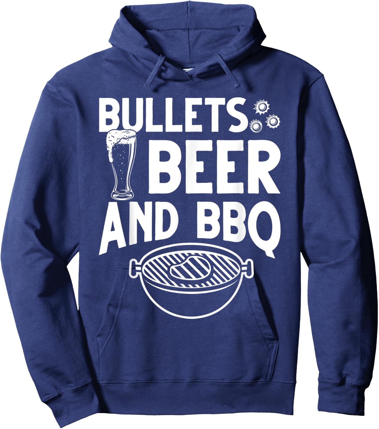 Bullets Beer And BBQ Hoodie - Hoodie | Navy