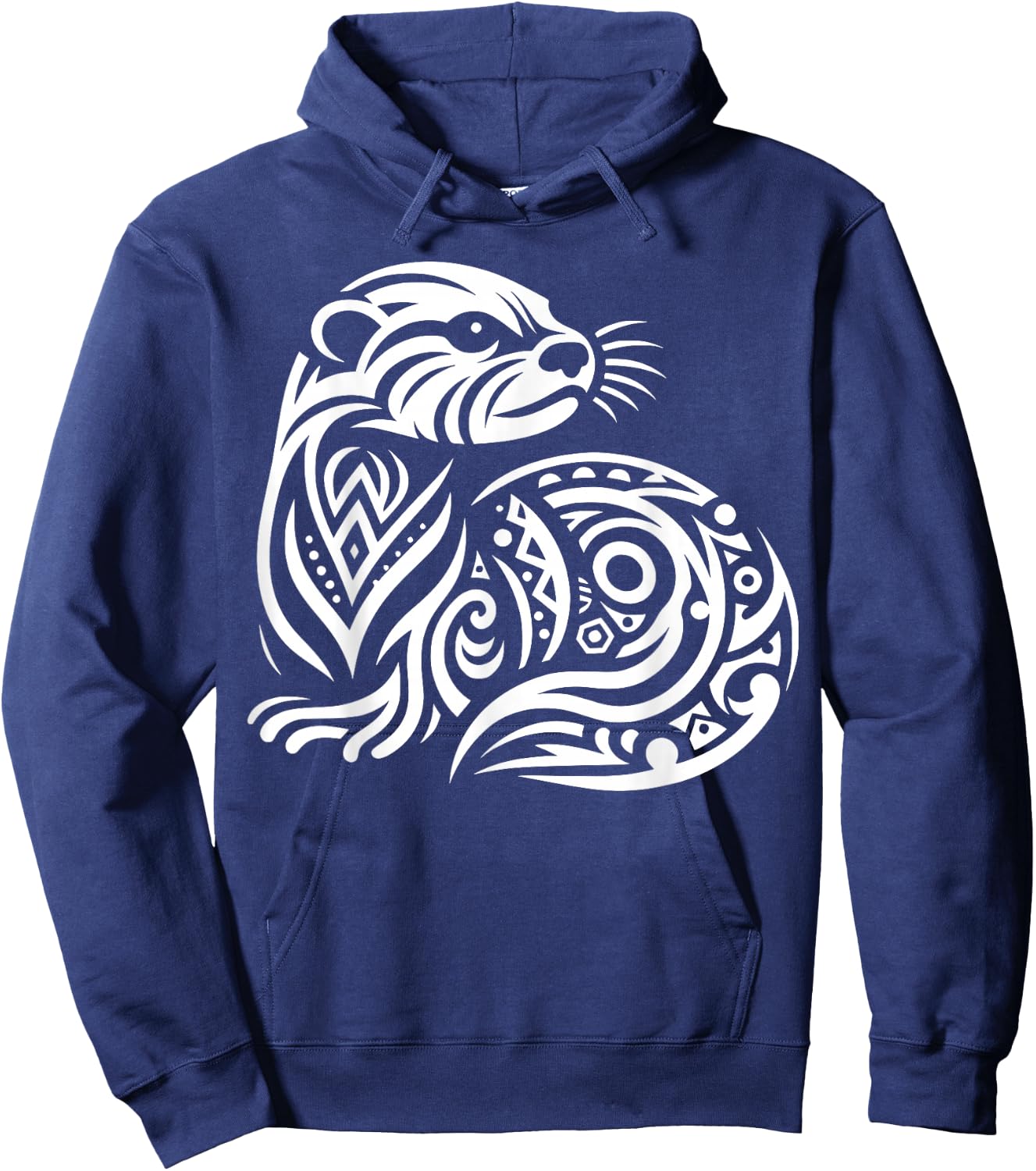 Tribal North American River Otter Hoodie - Hoodie | Navy