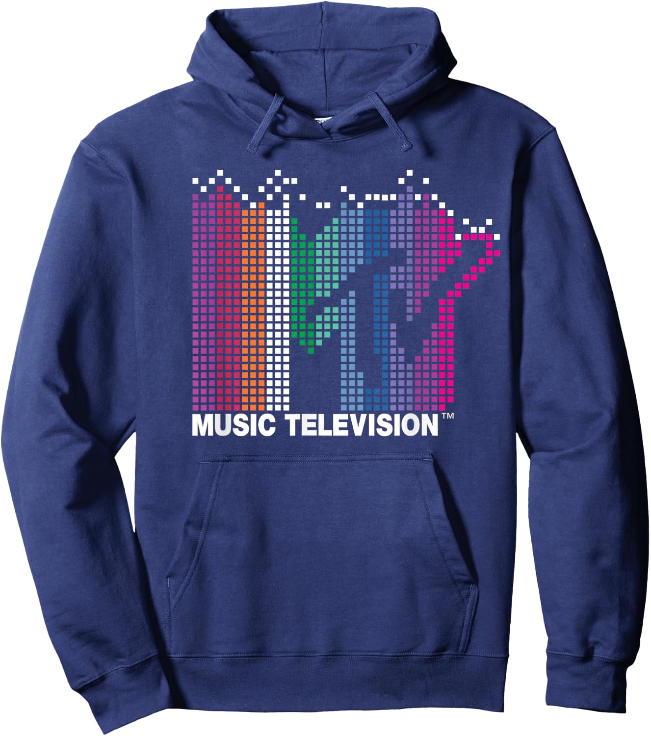 MTV - Rainbow Pixel Logo Hoodie - Hoodie | Navy