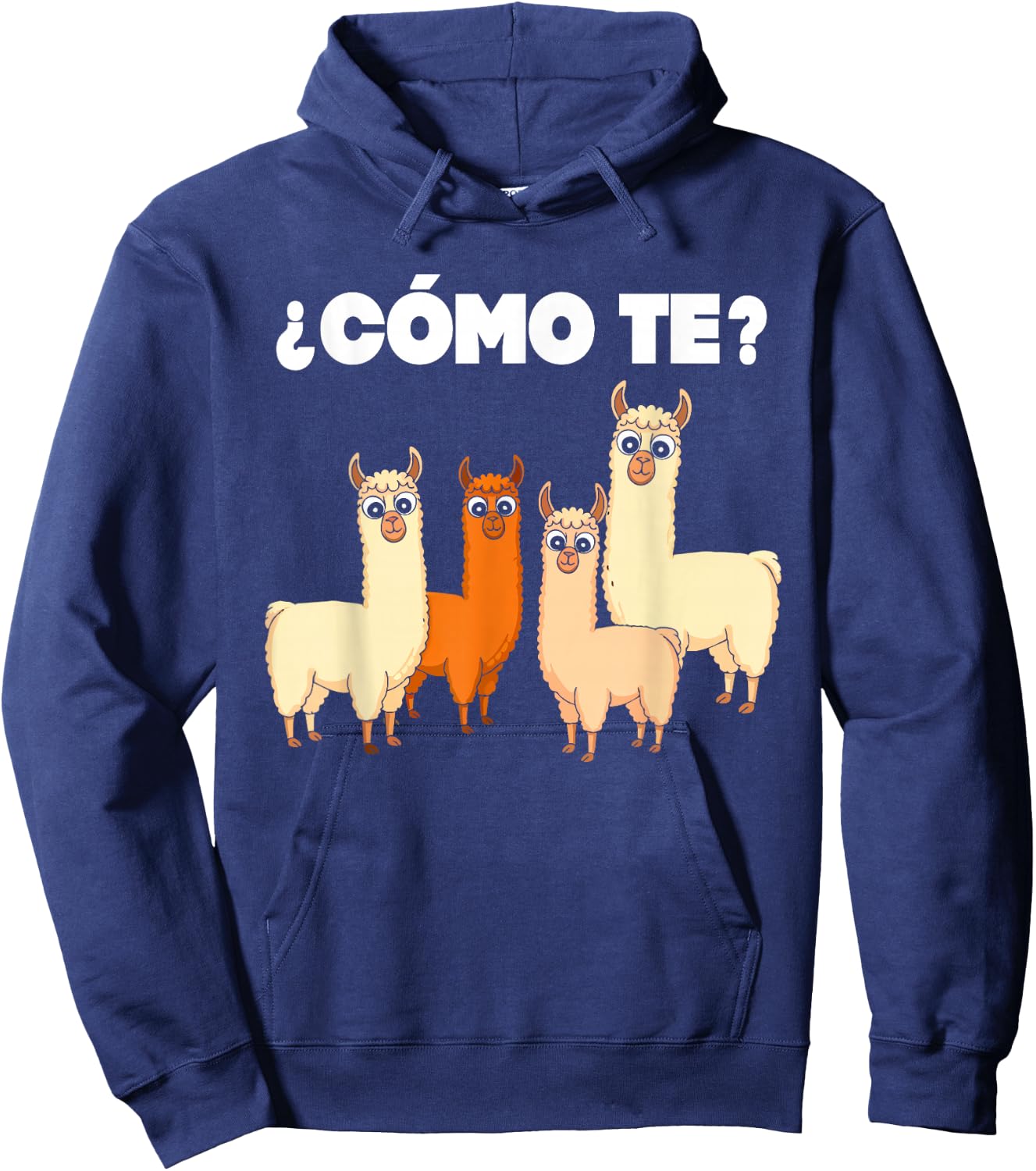 Funny Spanish , Como Te Llama, Llama Hoodie - Hoodie | Navy