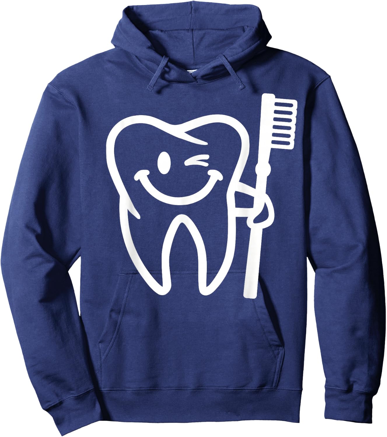 Smiling Tooth with Toothbrush Hoodie - Hoodie | Navy