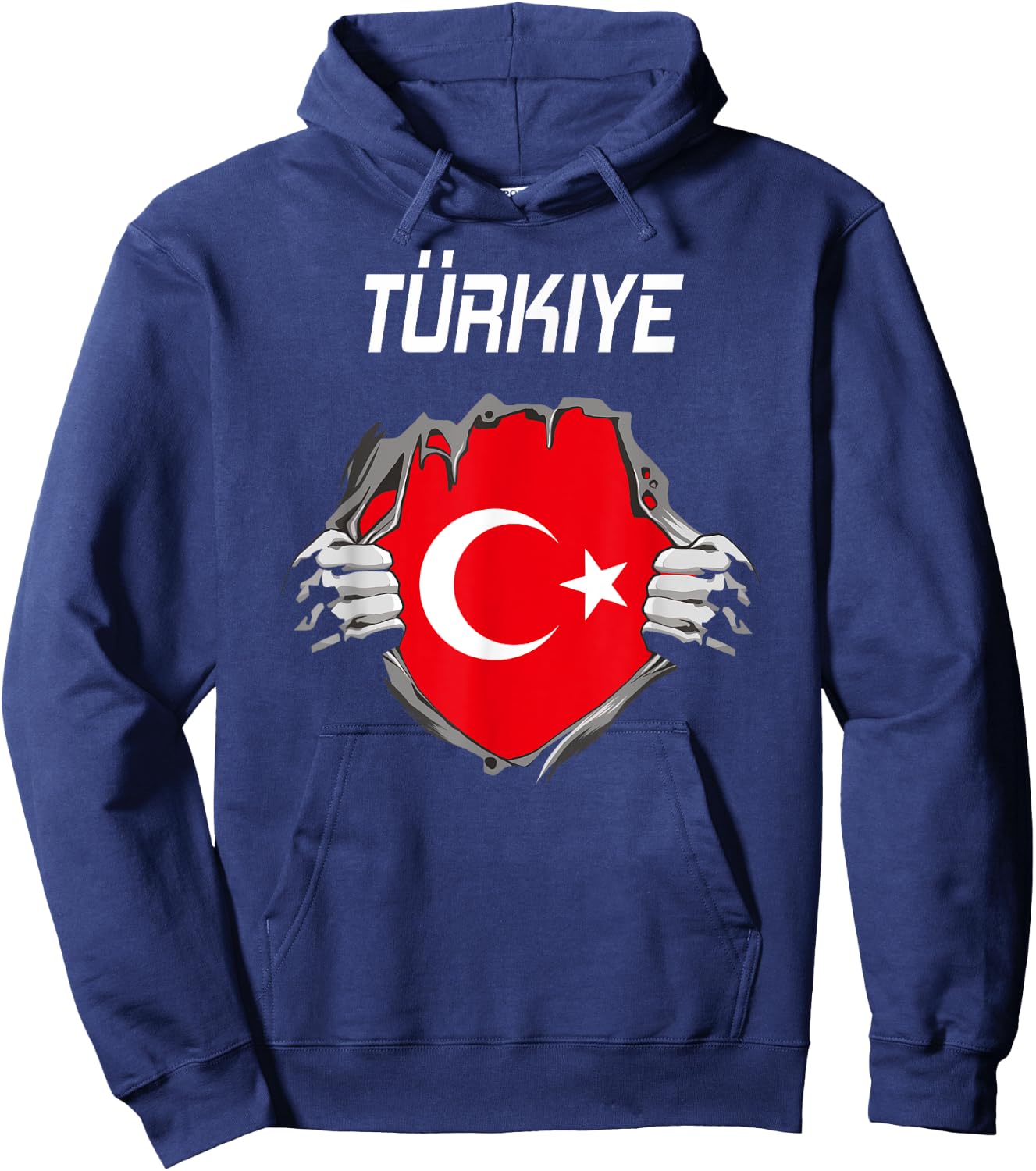 Turkish Flag Fan Turkey , Black, S Hoodie - Hoodie | Navy