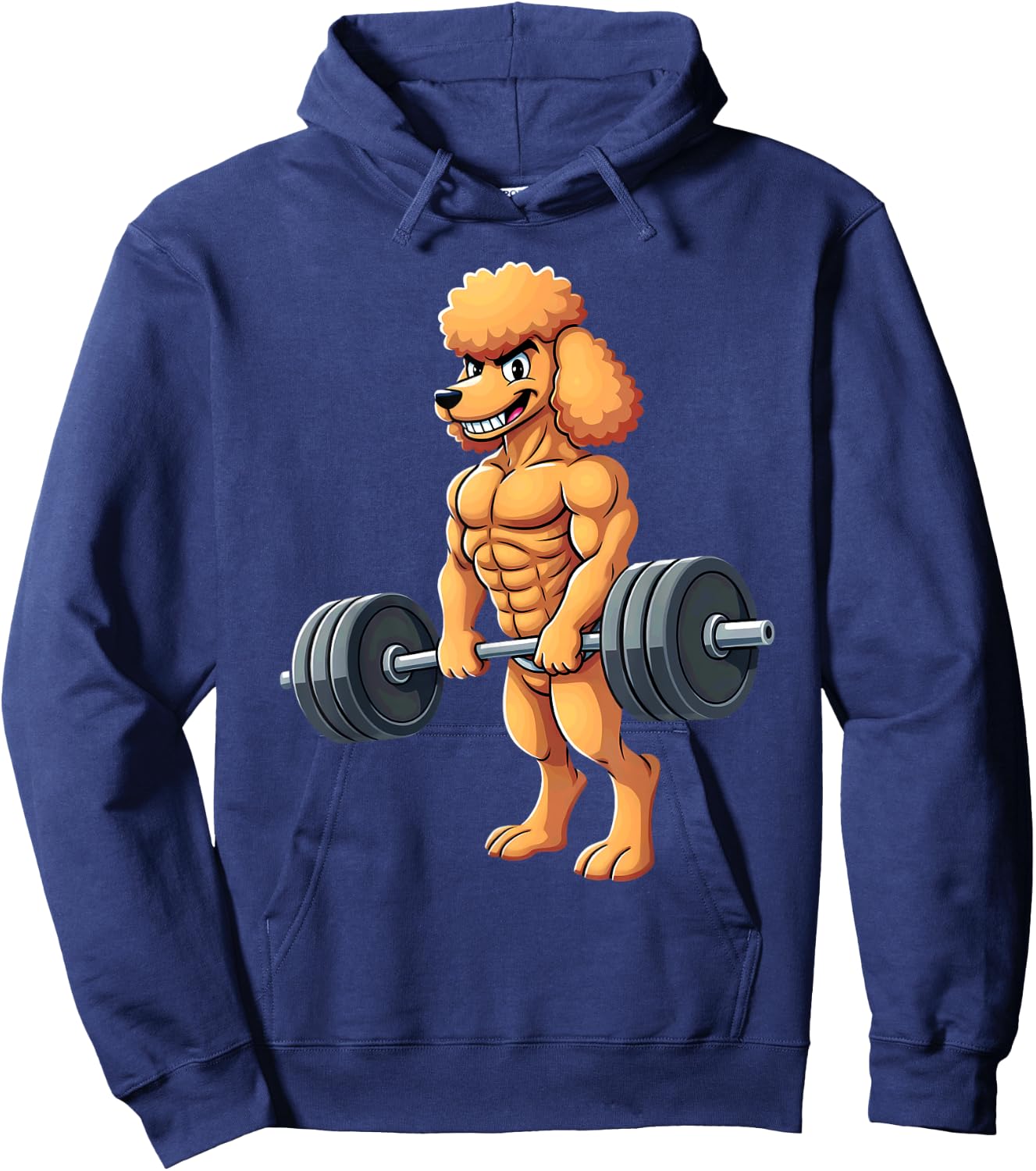 Workout Gym Poodle Dog Deadlift Weightlifting Hoodie - Hoodie | Navy