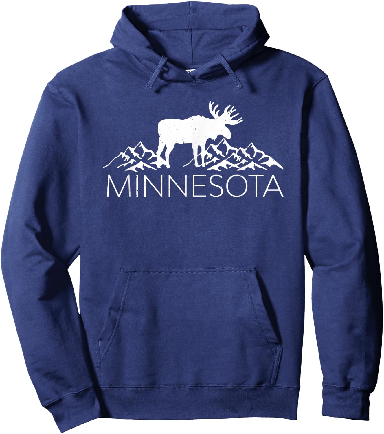 Minnesota Moose and Mountains - Souvenir Nature Hoodie - Hoodie | Navy