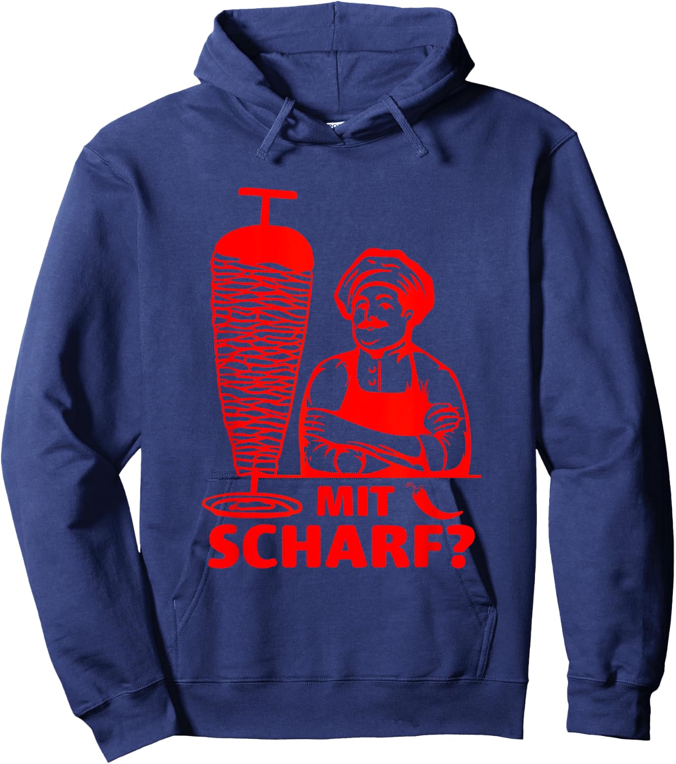 Doner Kebab Doner Shop with Scharf? , black Hoodie - Hoodie | Navy