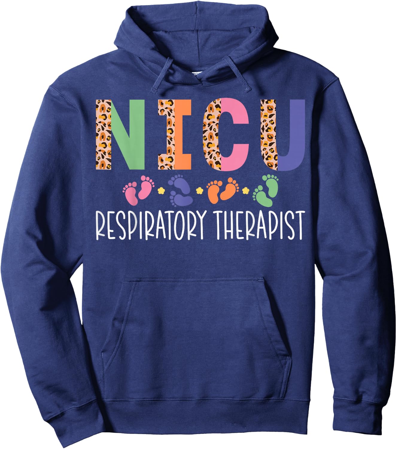 NICU Respiratory Therapist Appreciation Leopard Hoodie - Hoodie | Navy