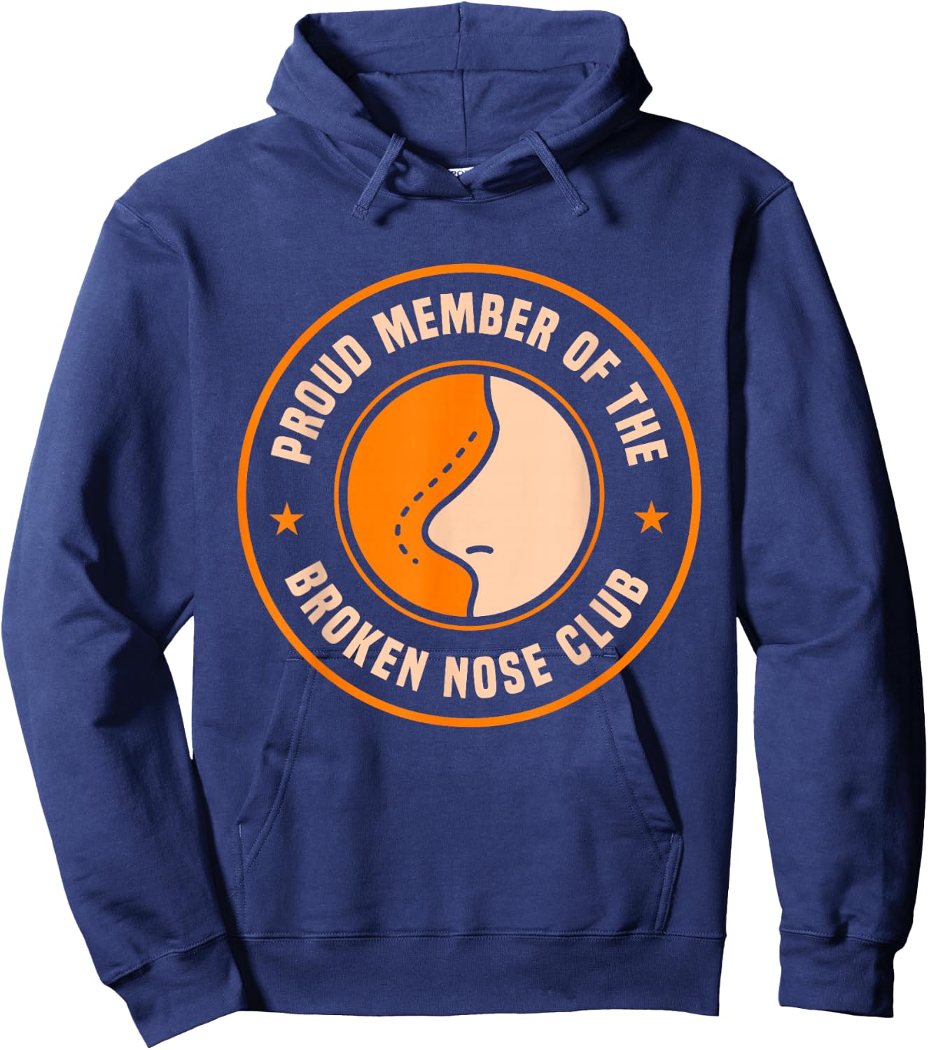 Funny Broken Nose Club Hoodie - Hoodie | Navy