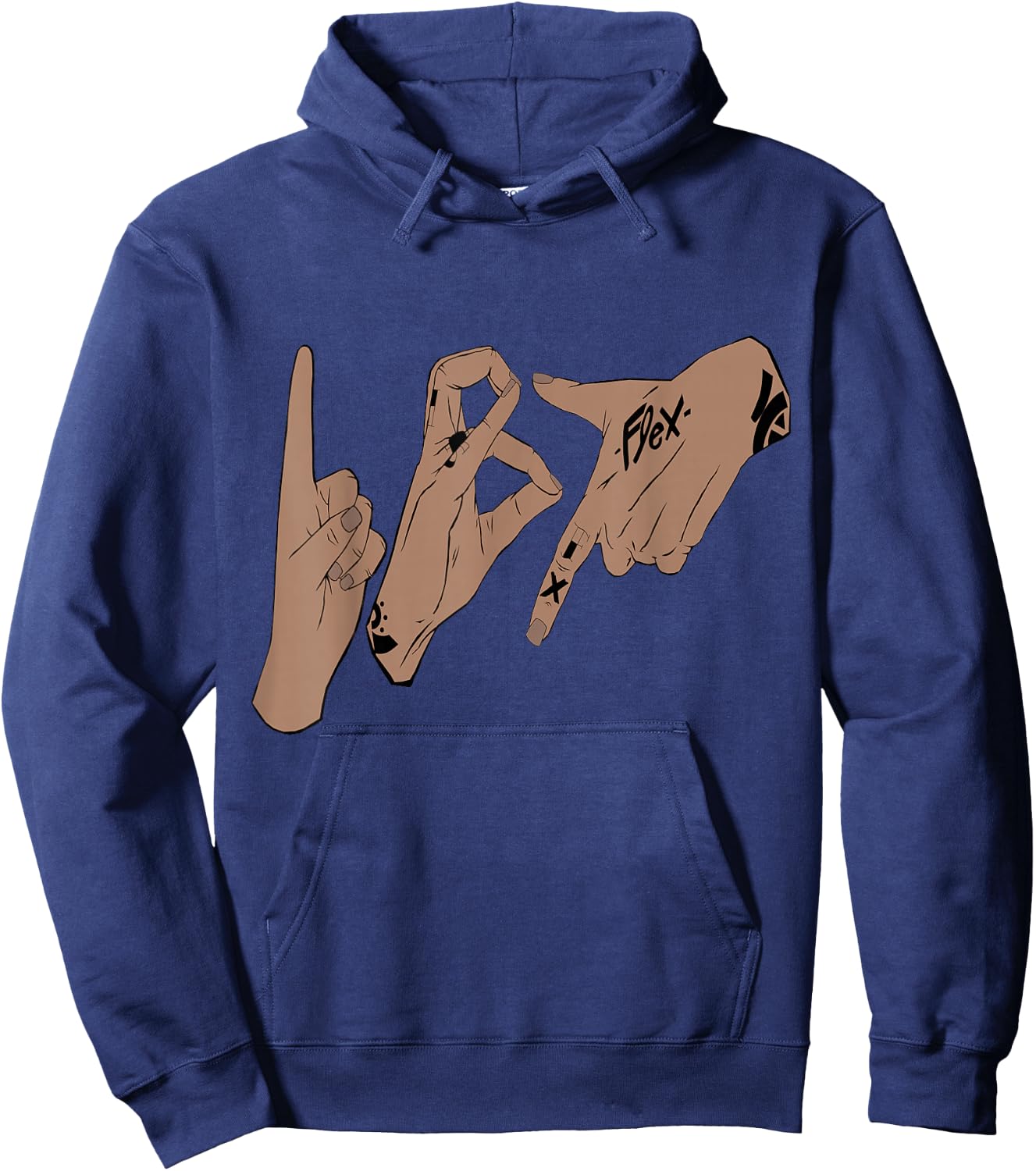 187 Hand Sign Gesture , black Hoodie - Hoodie | Navy