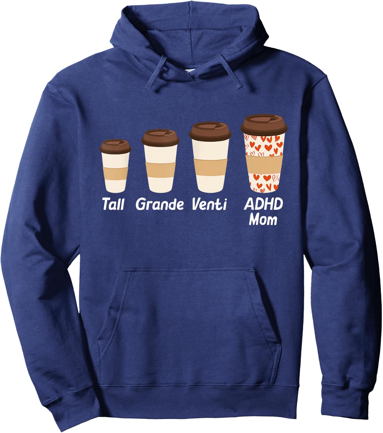 ADHD Mom Coffee Lover ADHD and Autism Awareness Hoodie - Hoodie | Navy