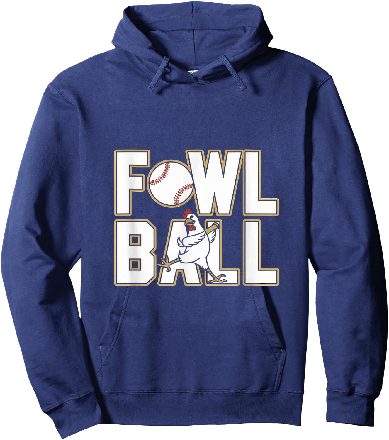 Fowl Ball Funny Baseball Chicken Hoodie - Hoodie | Navy