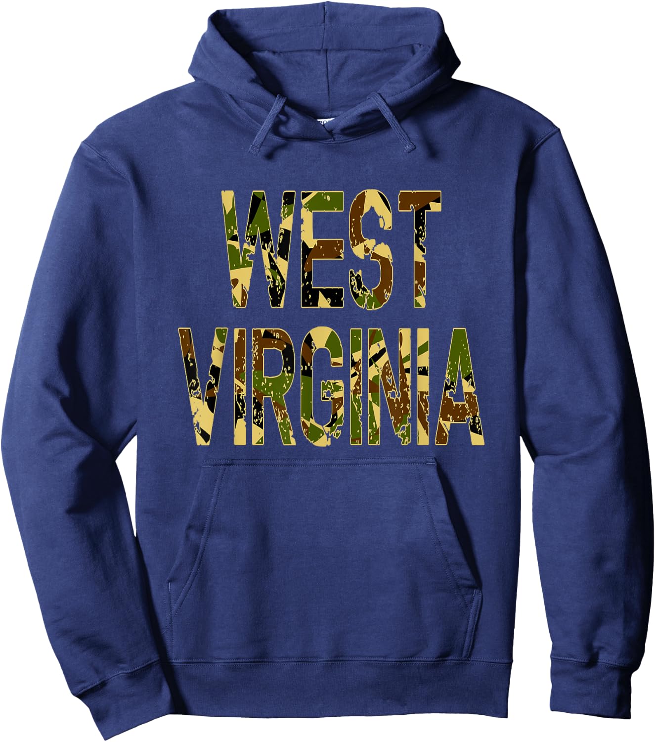 West Virginia Camo Distressed Hoodie - Hoodie | Navy