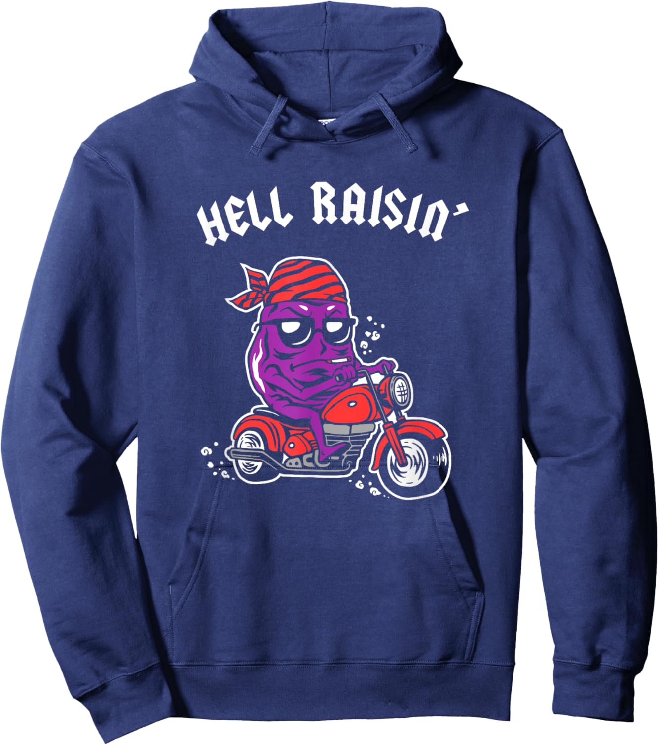 Hell Raisin - Bad Biker Thug Funny Hoodie - Hoodie | Navy