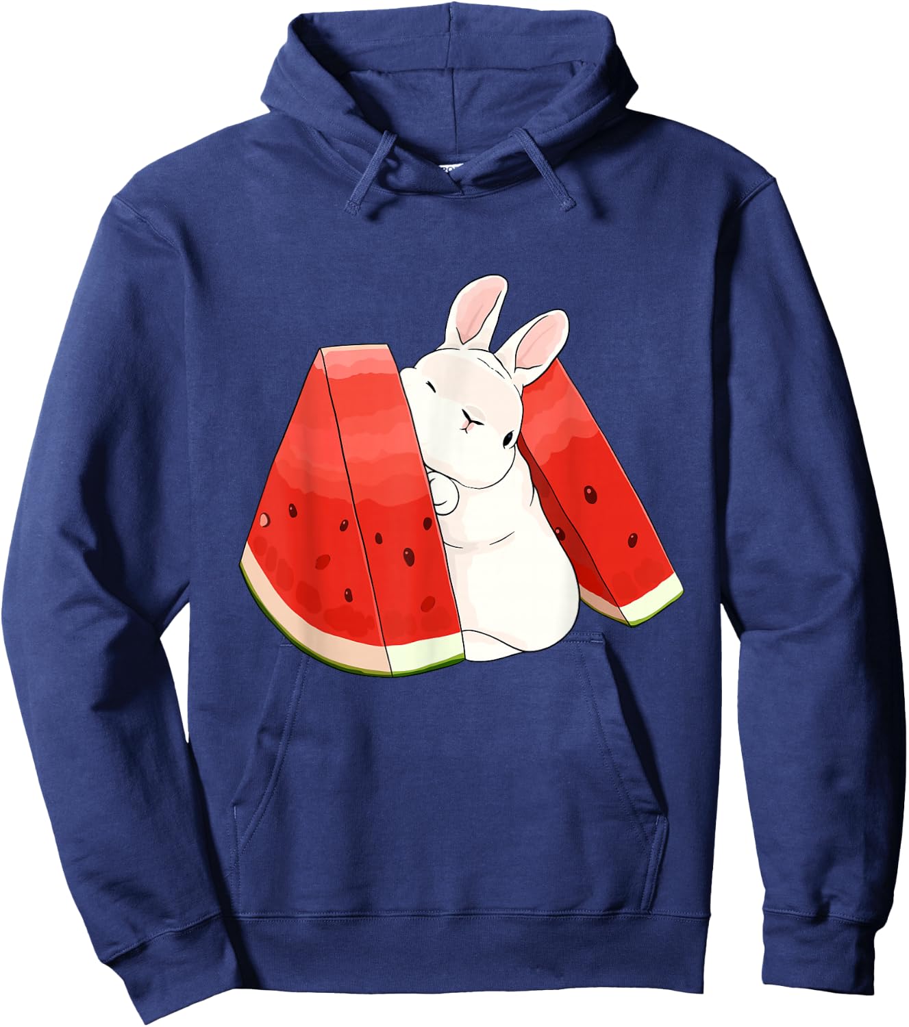 Cute Little Bunny Between Watermelon Hoodie - Hoodie | Navy