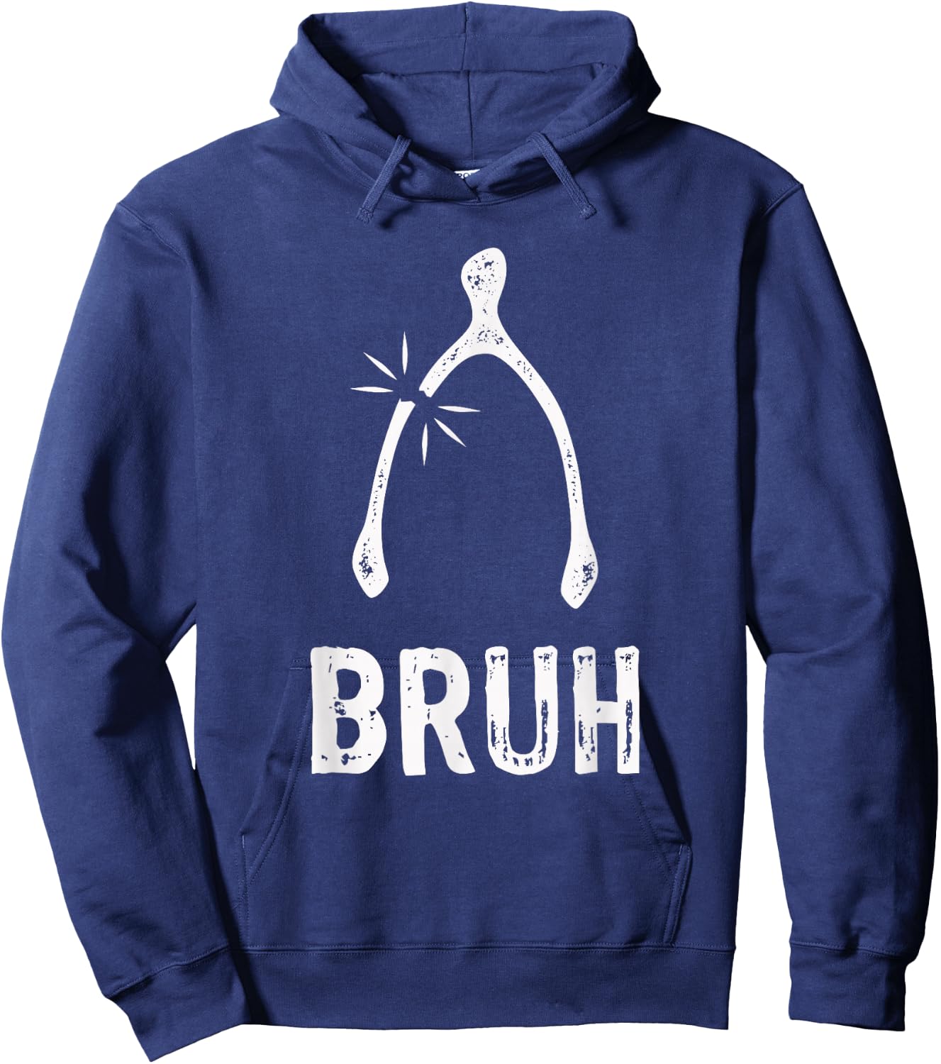 Bruh Wishbone Funny Thanksgiving Hoodie - Hoodie | Navy