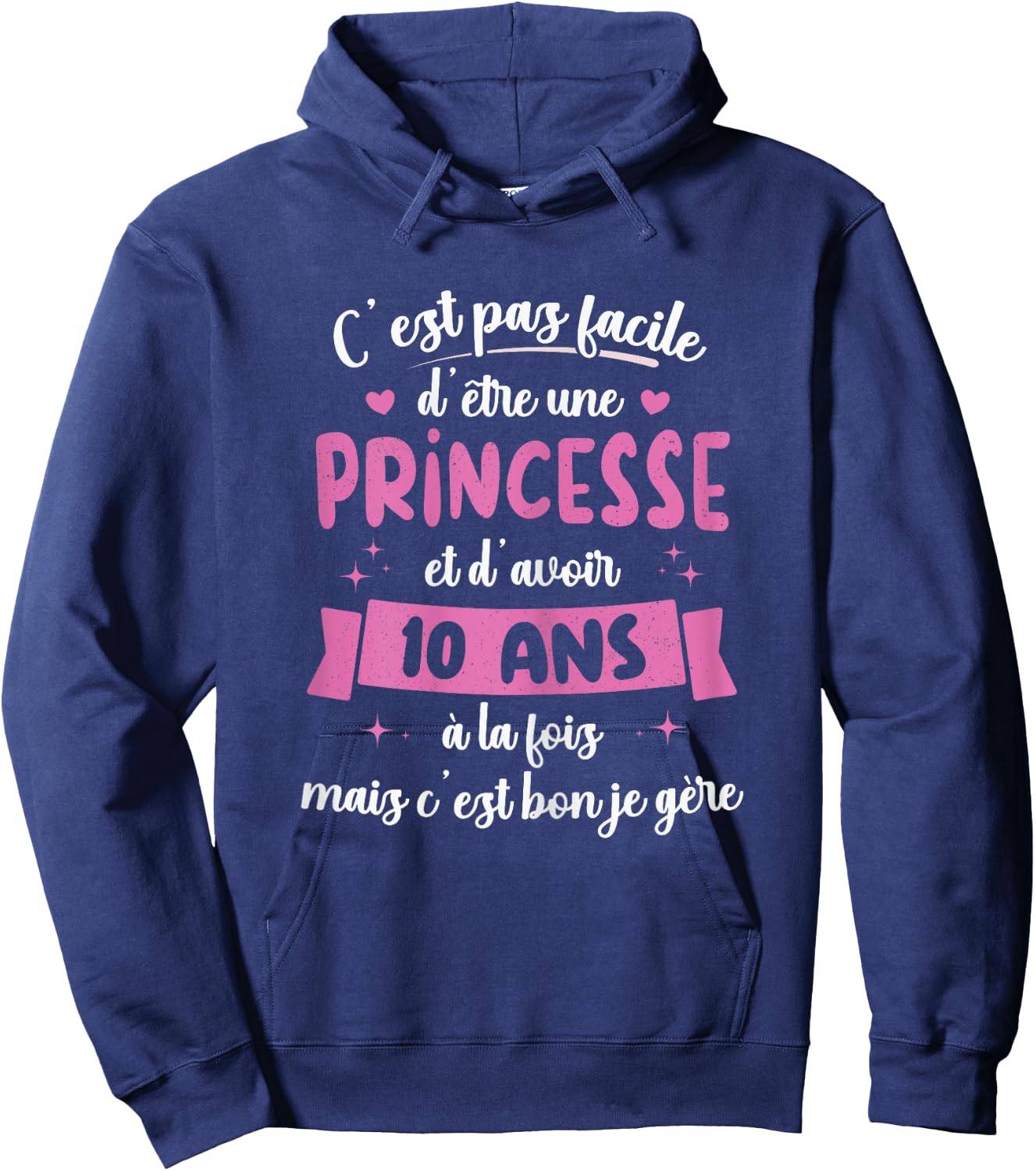 10 Years Birthday Gift Girl Princess Gift Hoodie - Hoodie | Navy