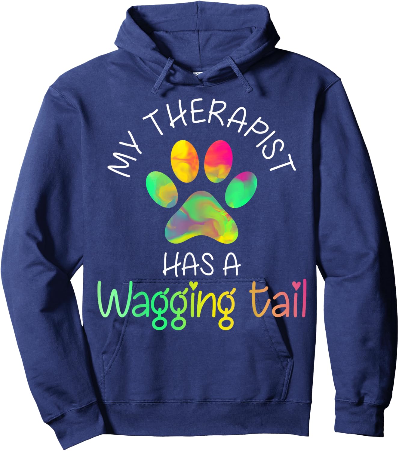 Funny Therapy Service Dog Men Women Girls Kids Hoodie - Hoodie | Navy