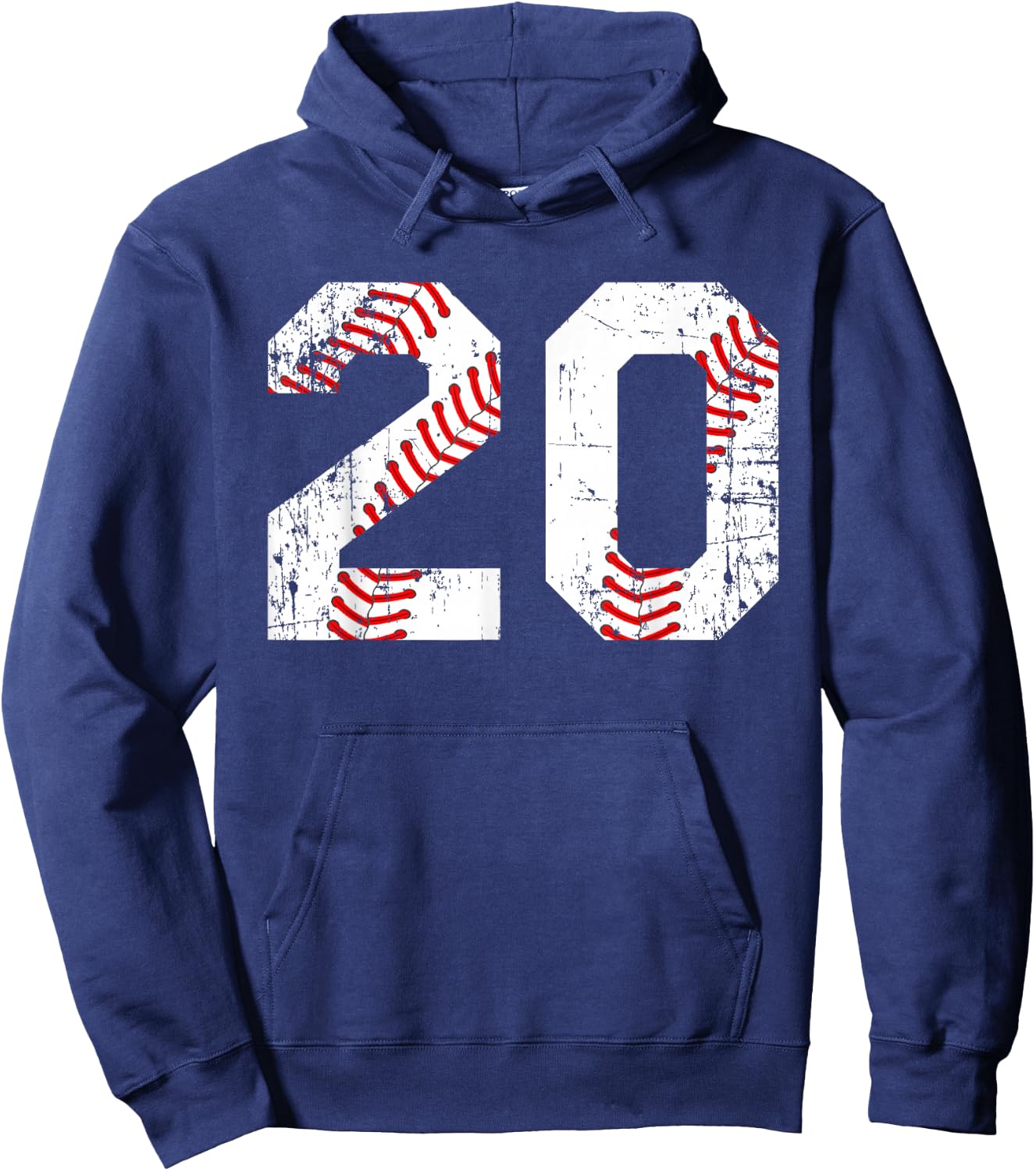 Vintage Baseball 20 Jersey Number Hoodie - Hoodie | Navy