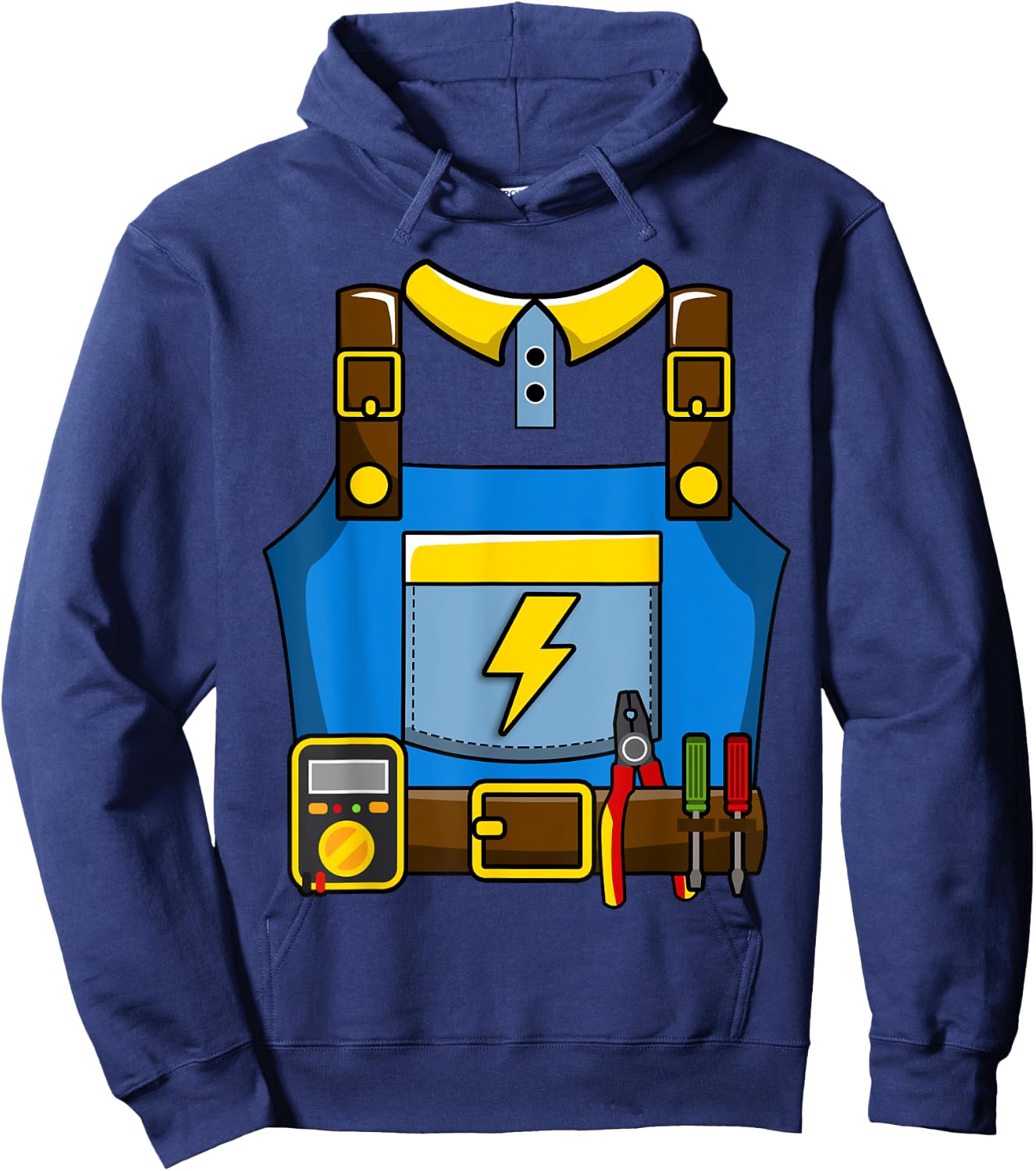 Adult Kid Halloween Lineman Electrician Costume Hoodie - Hoodie | Navy