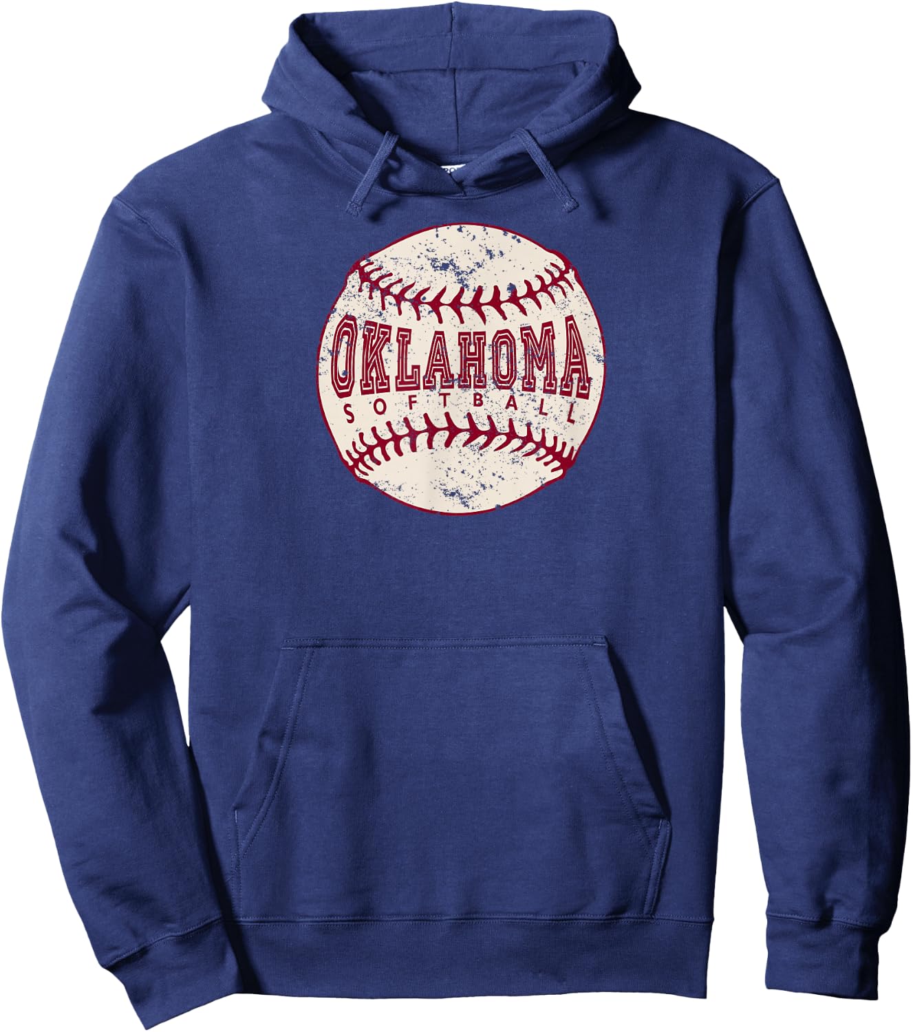 Vintage Oklahoma Softball Ball Hoodie - Hoodie | Navy