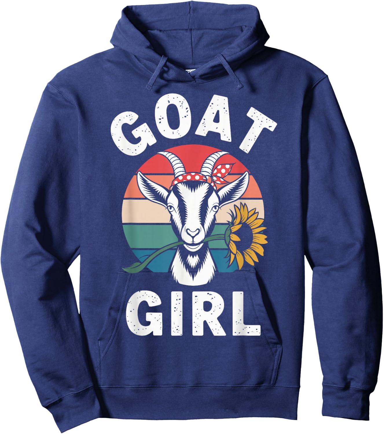 Goat Girl Funny Goat Hoodie - Hoodie | Navy