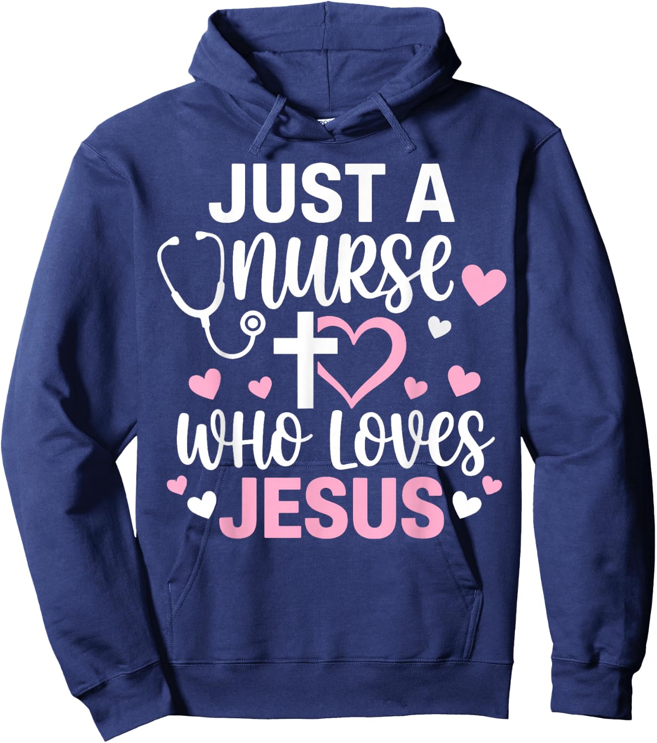 Just A Nurse Who Loves Jesus Christian Faith Hoodie - Hoodie | Navy