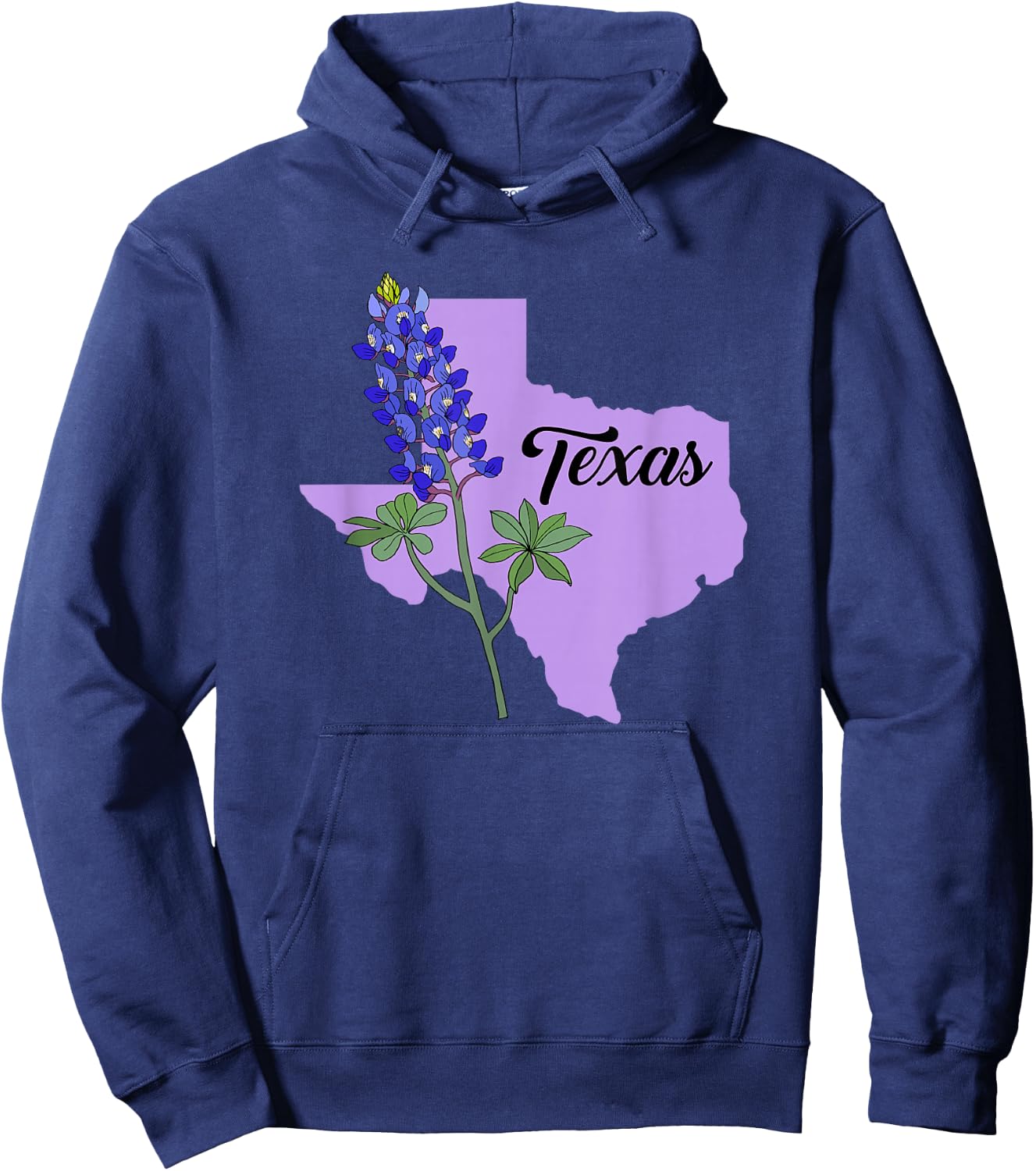 Texas Flower Bluebonnet Hoodie - Hoodie | Navy