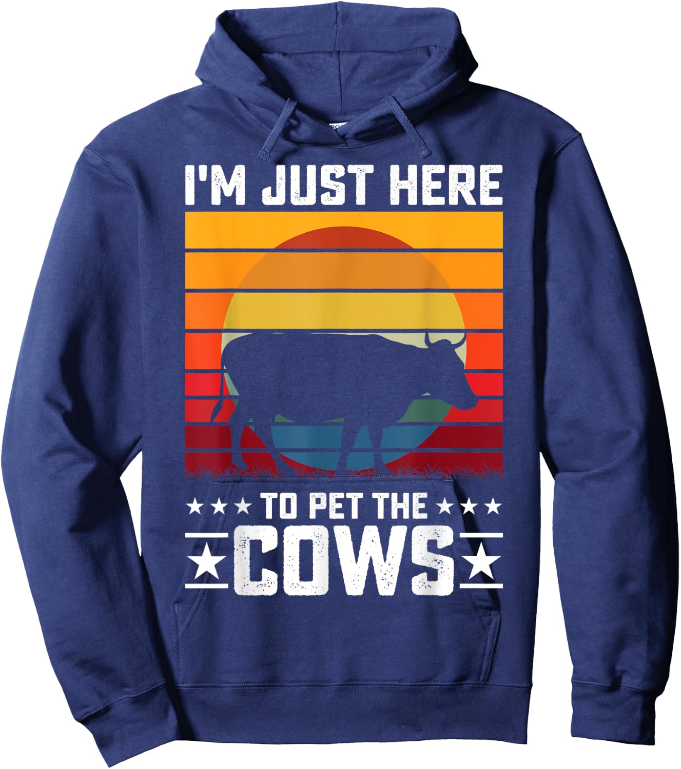 Im Just Here To Pet The Cows Hoodie - Hoodie | Navy