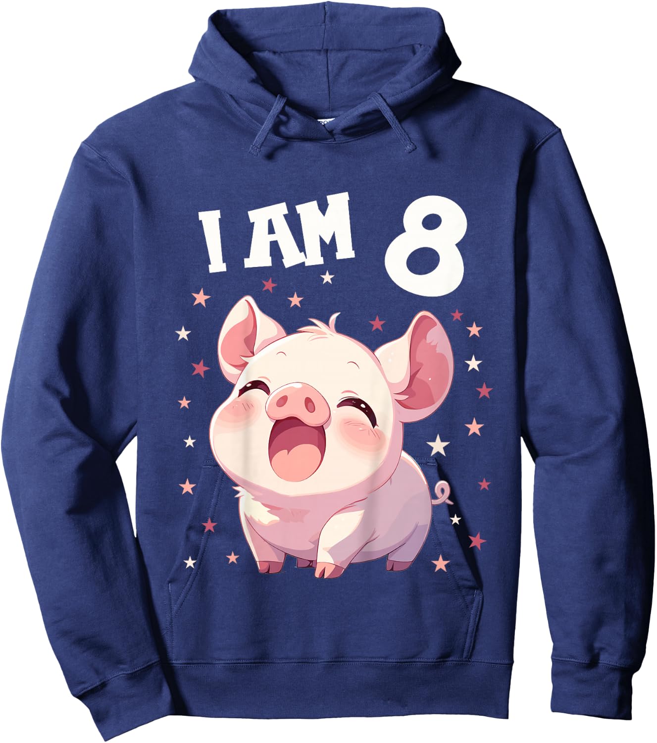 Kids 8 Years old 8 birthday Pigs Boy Girl Pig Hoodie - Hoodie | Navy